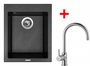 granitové sety sinks Sinks CUBE 410 Metalblack+VITALIA