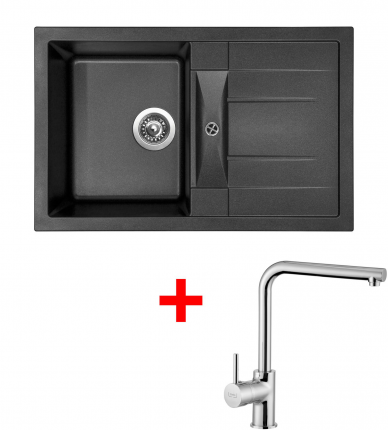 granitové sety sinks Sinks CRYSTAL 780 Metalblack+ELKA