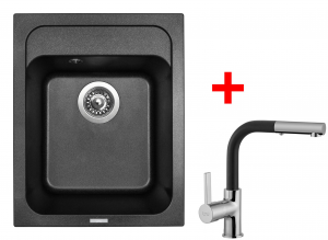 granitové sety sinks Sinks CLASSIC 400 Metalblack+ENIGMA S GR