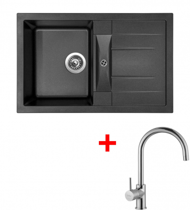 granitové sety sinks Sinks CRYSTAL 780 Metalblack+VITALIA
