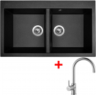 Sinks AMANDA 860 DUO Metalblack+VITALIA