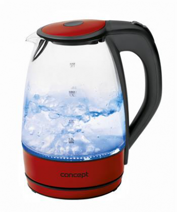 rychlovarná konvice concept RK4030re Rychlovarná konvice skleněná 1,7 l červená 