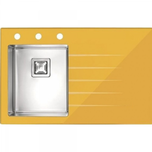 nerezové dřezy se sklem alveus Crystalix 10 - K Žlutá - Satin