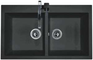 granitové dřezy sinks Sinks AMANDA 860 DUO Metalblack